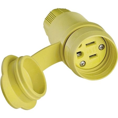 Eaton Wiring Devices Electrical Connector, 2 Pole, 15 A, 125 V, IP66, NEMA NEMA 515, Yellow 15W47-K